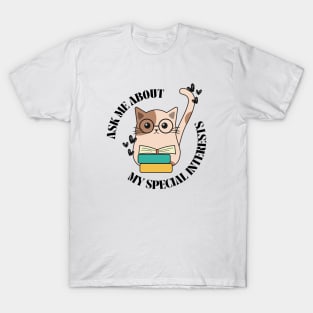 Cat with Books T-Shirt